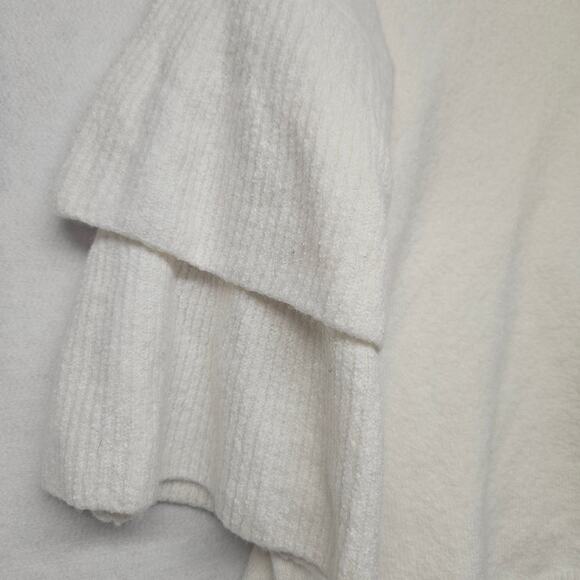 Madewell Cream Ivory Flare Tier-Sleeve Pullover Sweater in Coziest Yarn - Picture 2 of 7